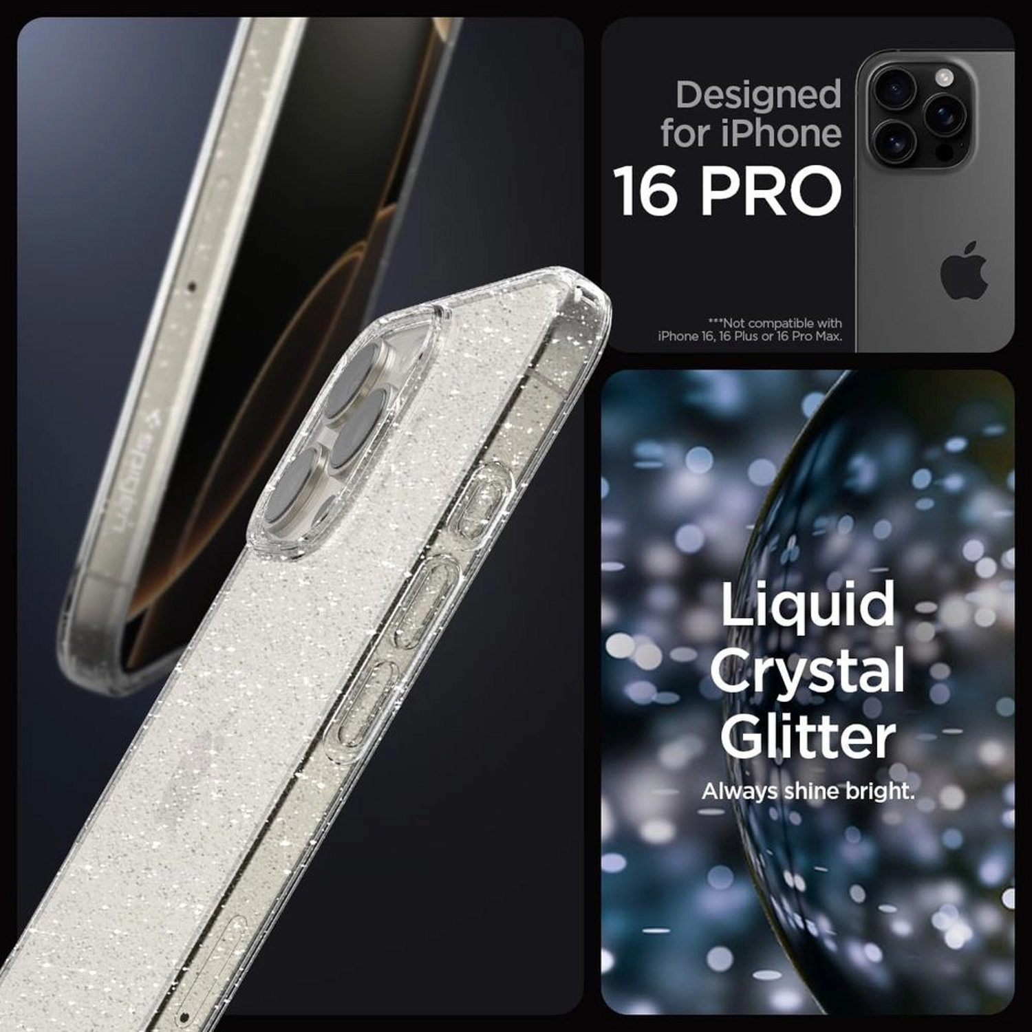 Liquid Crystal Clear Case for iPhone 16 Pro