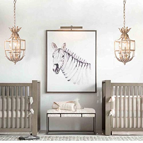 During Princess Children's Room Bedroom Porch Corridor Chandelier,E14 French Style Chandelier,Retro Old Iron Lamp - 3pc