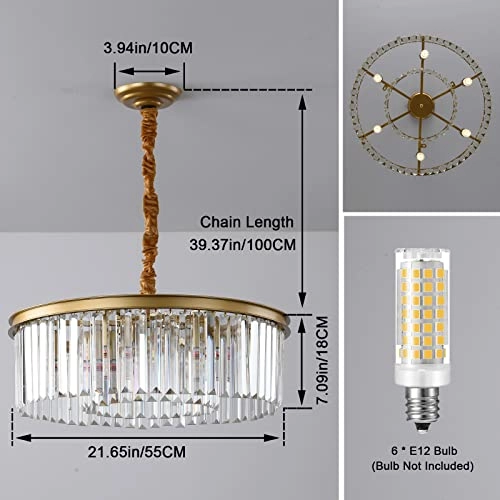 Modern Crystal Chandelier - Dimmable