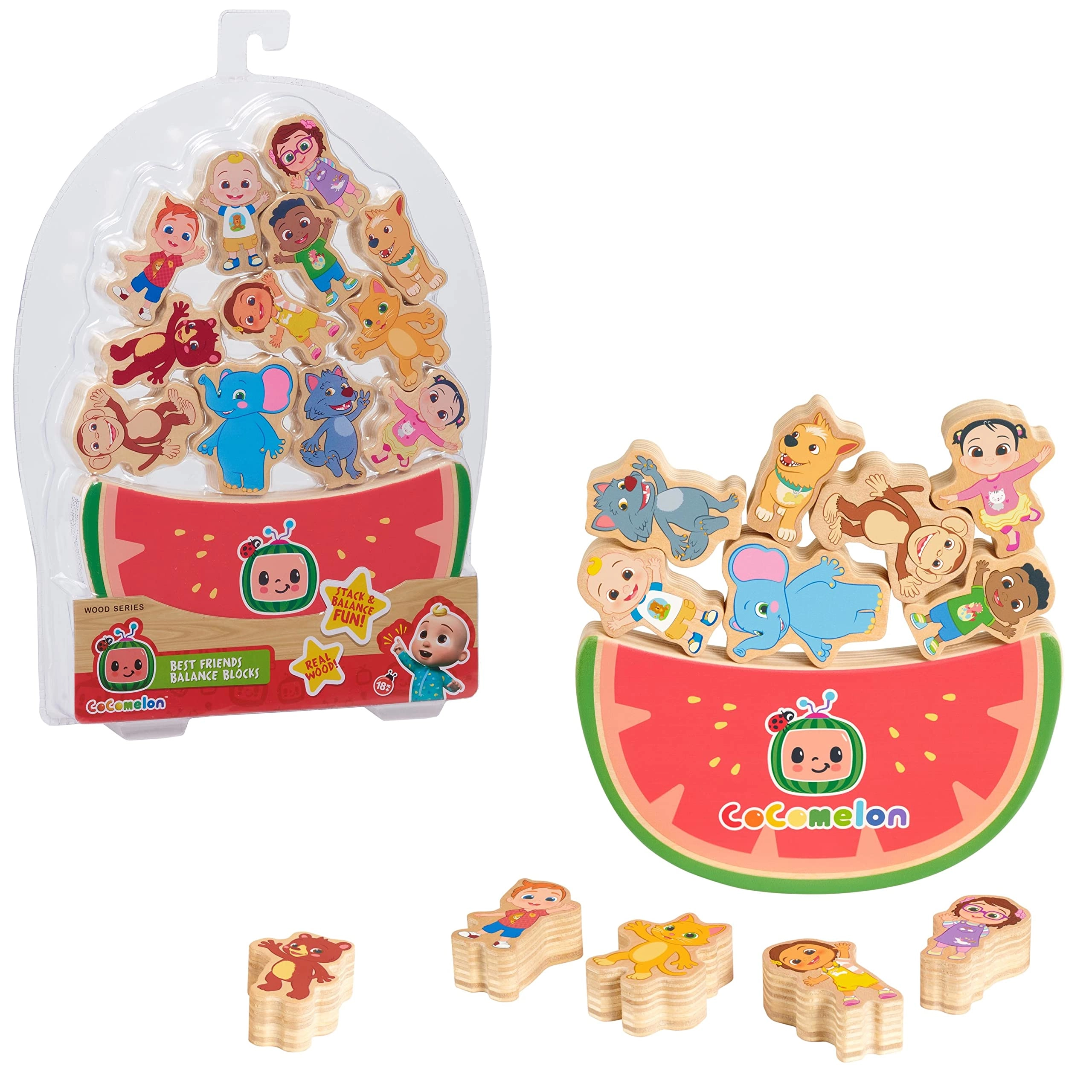 Just Play CoComelon Best Friends Wooden Balance Blocks - 18 months+