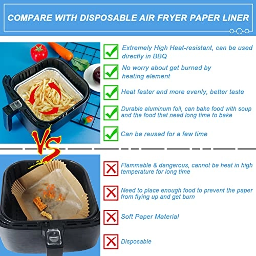 Air Fryer Liners - Aluminium Plastic 30 Pack