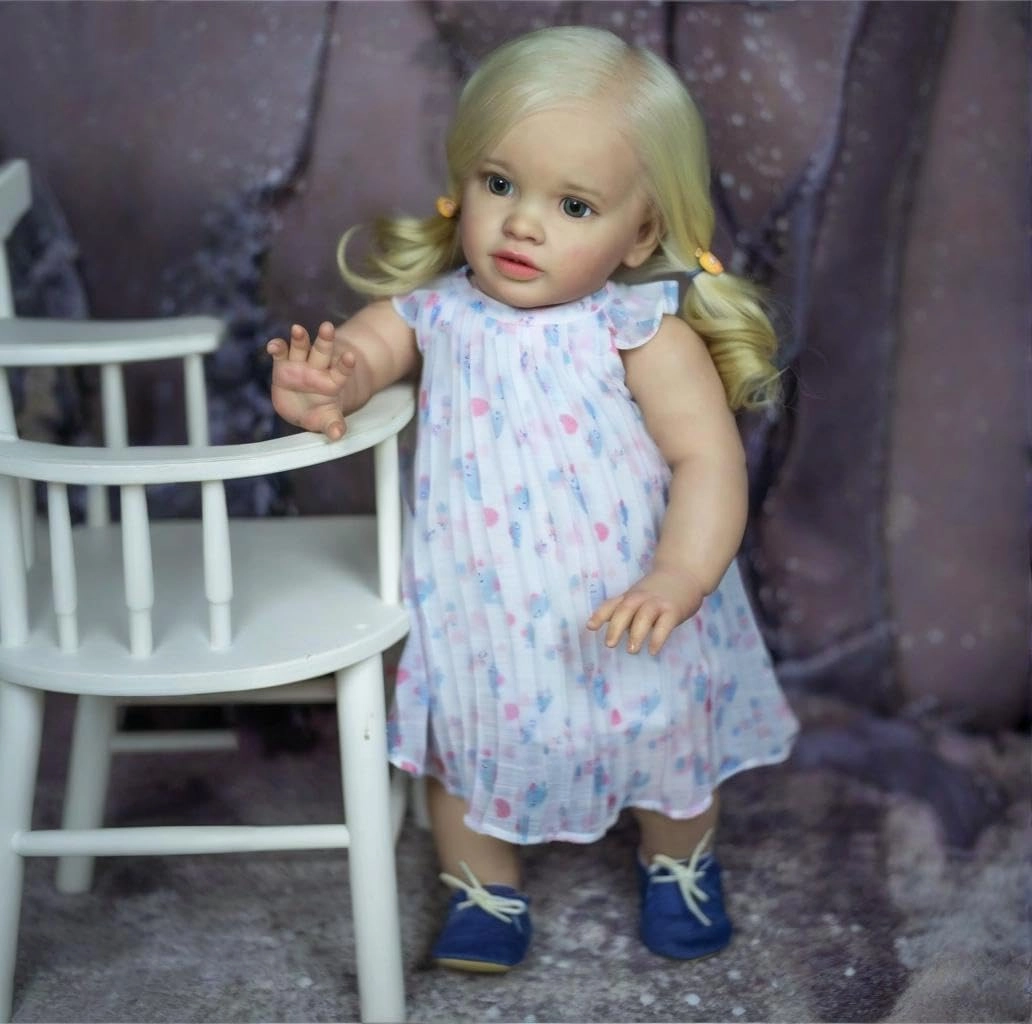 Pippa Reborn Baby Doll - 26 inch Cotton Vinyl Hand-rooted Curly Hair Ages 3+