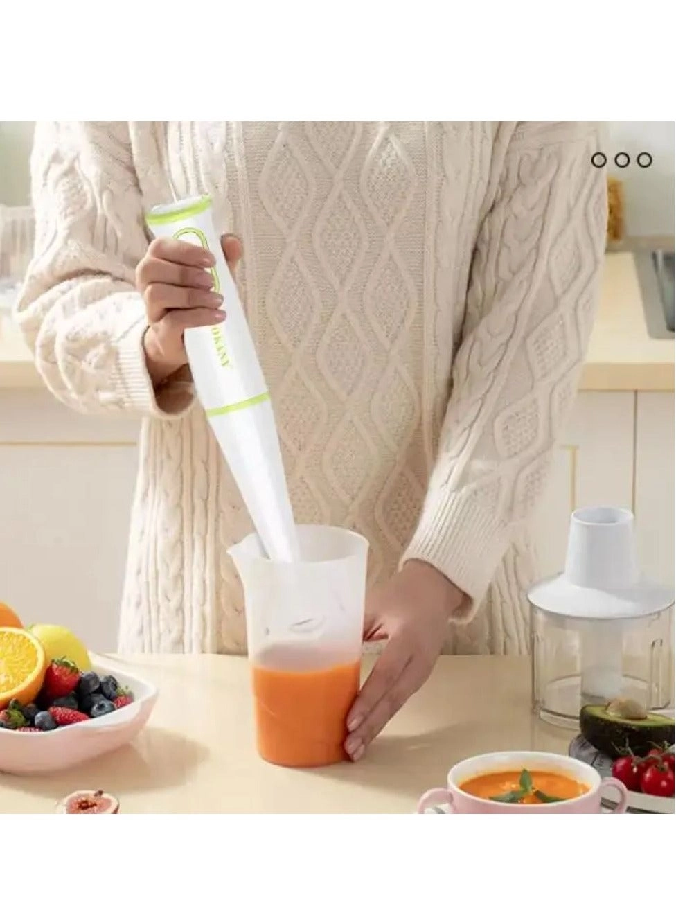 4-in-1 Portable Electric Juicer & Hand Stick Blender - Handheld Smoothie Maker Compact