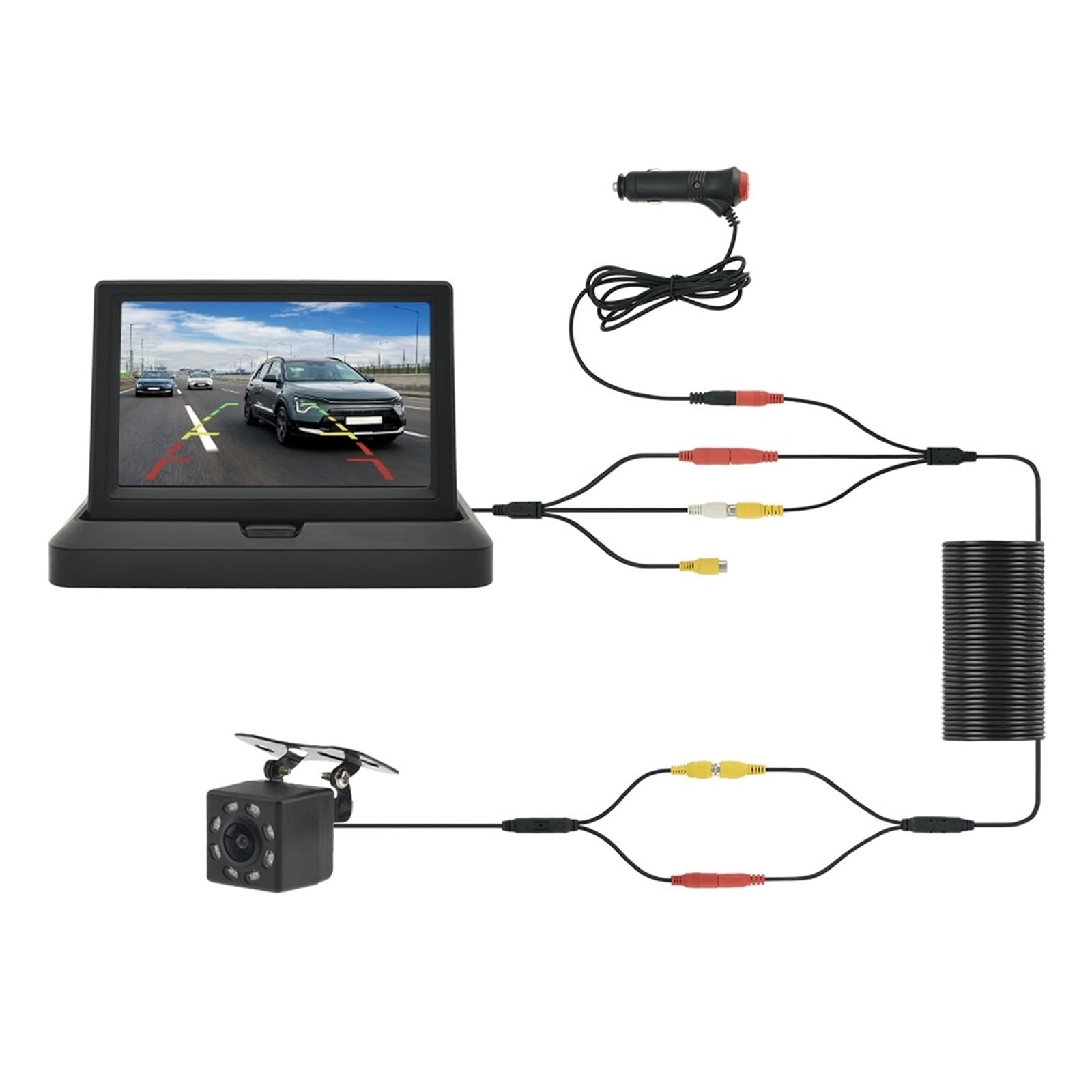 Monitor - 7" HD 800 x 480 + Rear View Camera - 8LED Night Vision