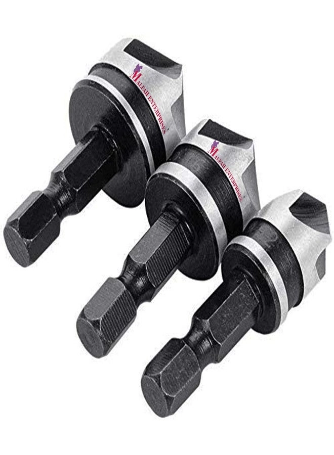 Chamfer Countersink Drill Bit Set - 3pcs 12-16-19