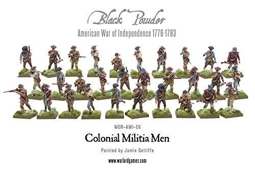 Black Powder Revolutionary War Colonial Militia Men Plastic Model Kit (302013402) - 1:56