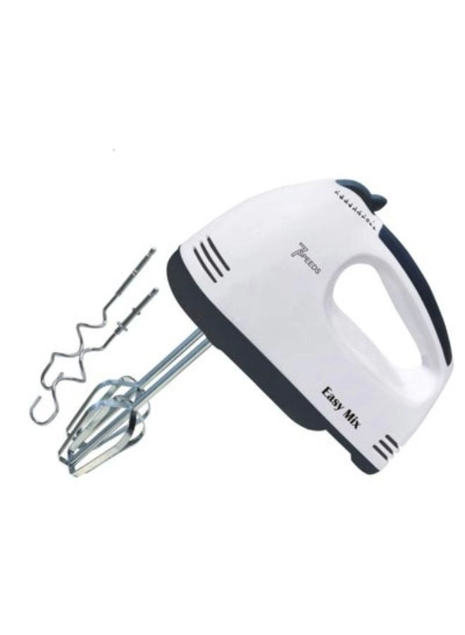 ELTRAZONE 7-Speed Hand Mixer - two chrome Beater two Dough Hook