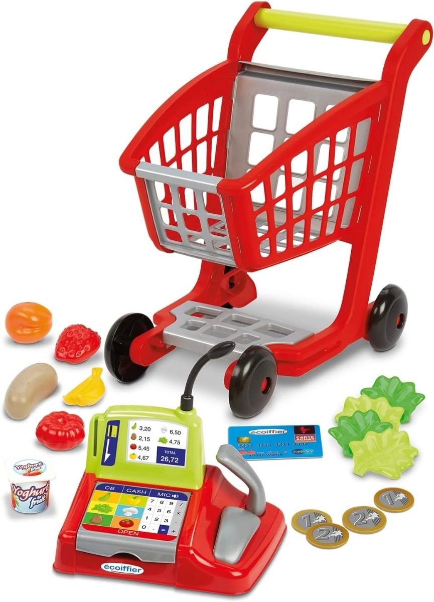 Supermarket Trolley + cash Register (sim-7600001219)
