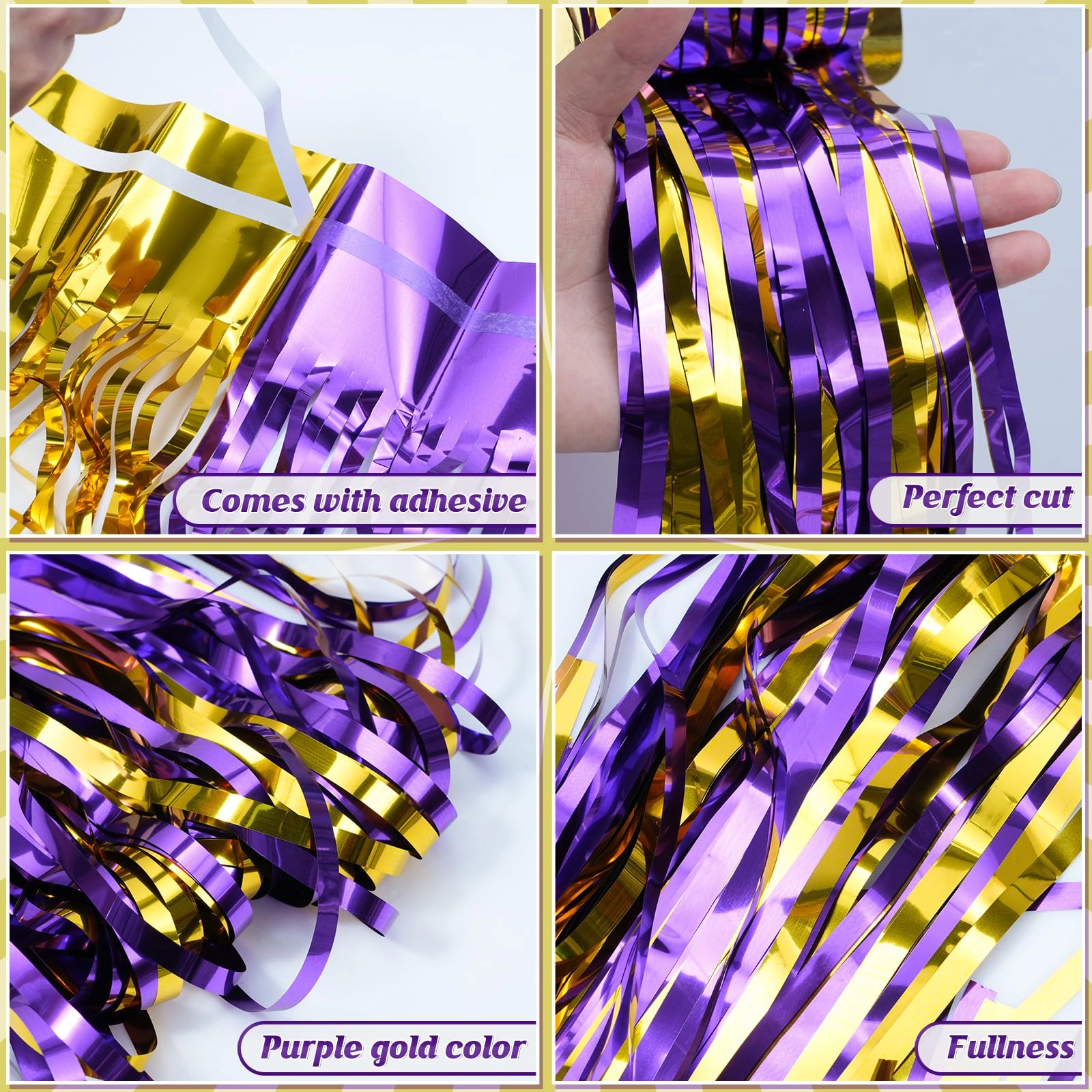 Foil Fringe Curtain - 3 Birthday Graduation Prom Wedding Pack
