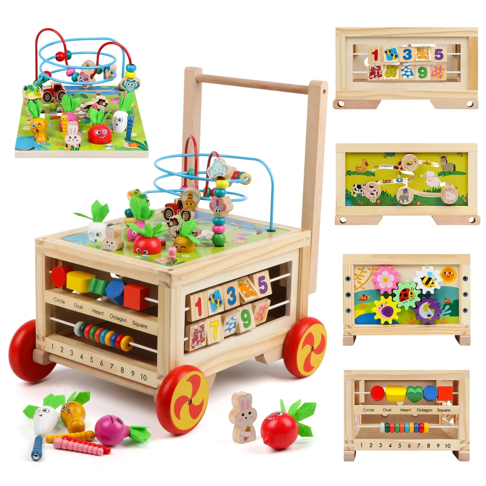 fopnets Wooden Activity Cube - 1+ Year Old 1.0 pieces