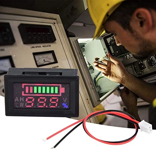 Dual Display Voltmeter - 6-80V Battery Percentage