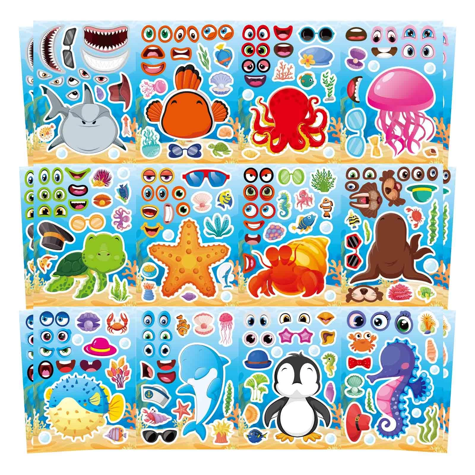 otaity Ocean Animal Sticker Book 24 pcs