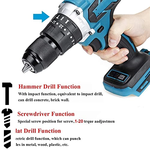 3 in 1 Electric Hammer Drill - Cordless 25+3 N.m 10mm