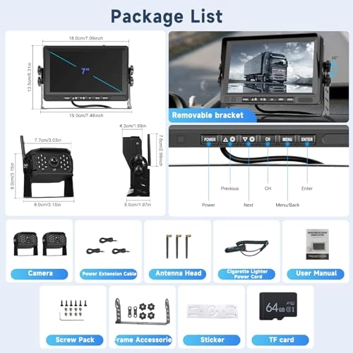Wireless Backup Camera - Night Vision Wireless 720P