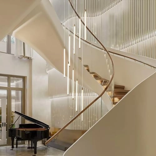 Modern Dimmable LED Staircase Big Chandelier - 3000K to 6000K Dimmable