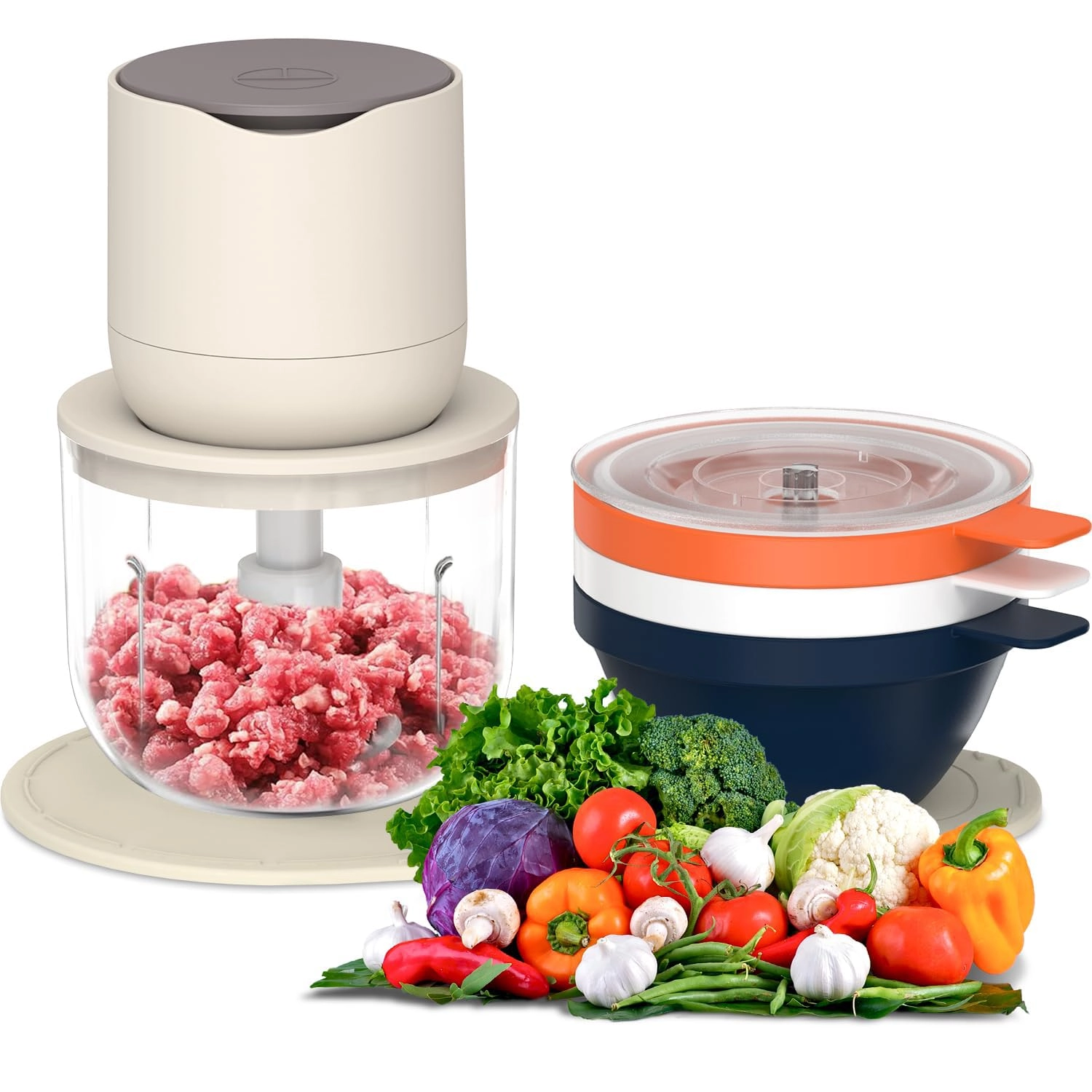NALACAL Wireless Food Processor - 0.6 Liters Rechargeable & Portable