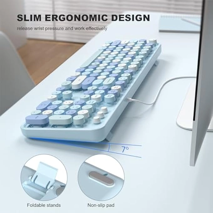 Retro Typewriter Keyboard - US Wired