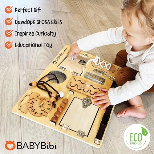 BabyBibi Wooden Busy Board Plane Essentials - 36 months - 8 years 10 pieces