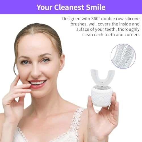 U shape Ultrasonic toothbrush - 360° Silicone 300mAh Rechargeable