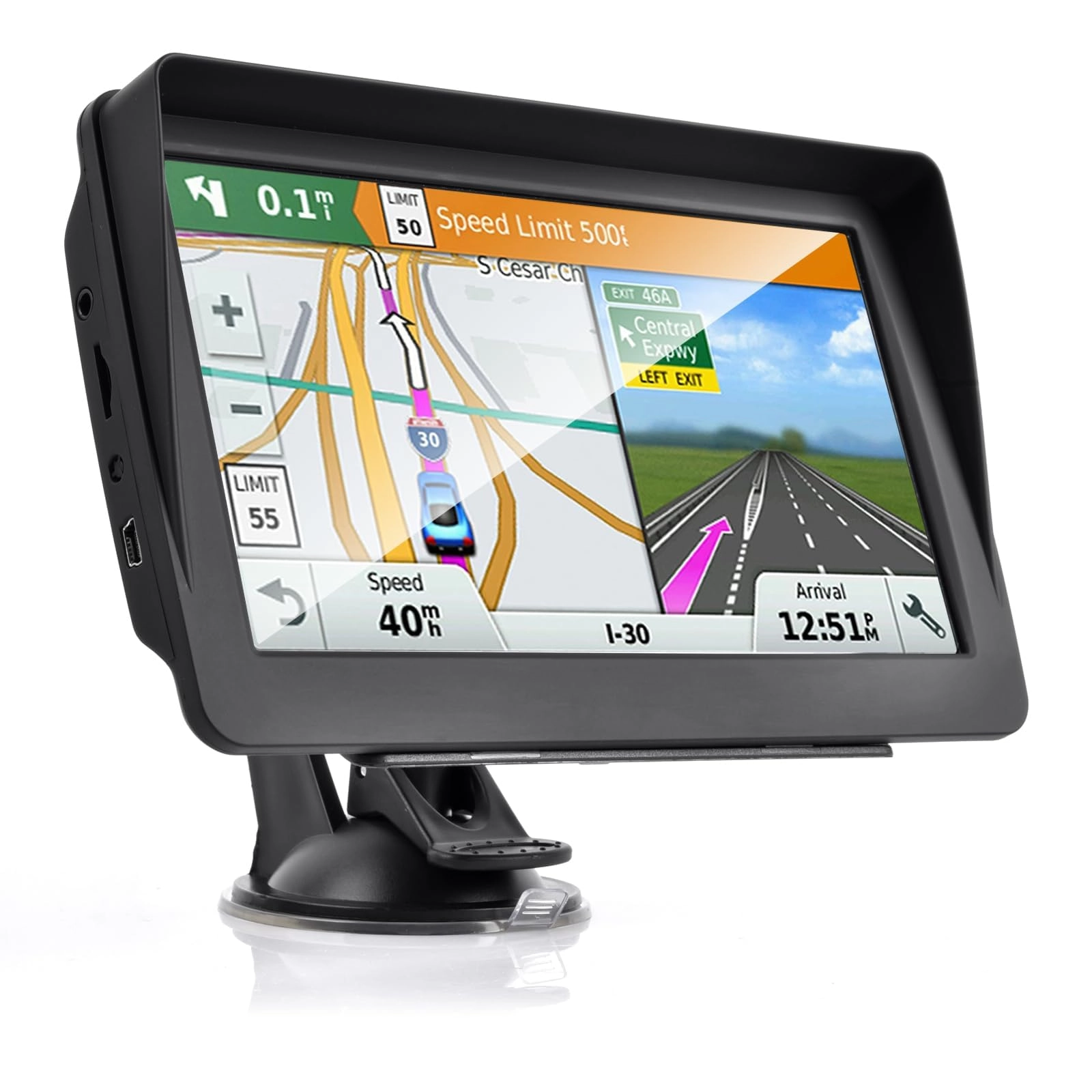 YDSWRDN GPS Navigator for Car North America 7078 - 7 inch Free Lifetime Map Updates