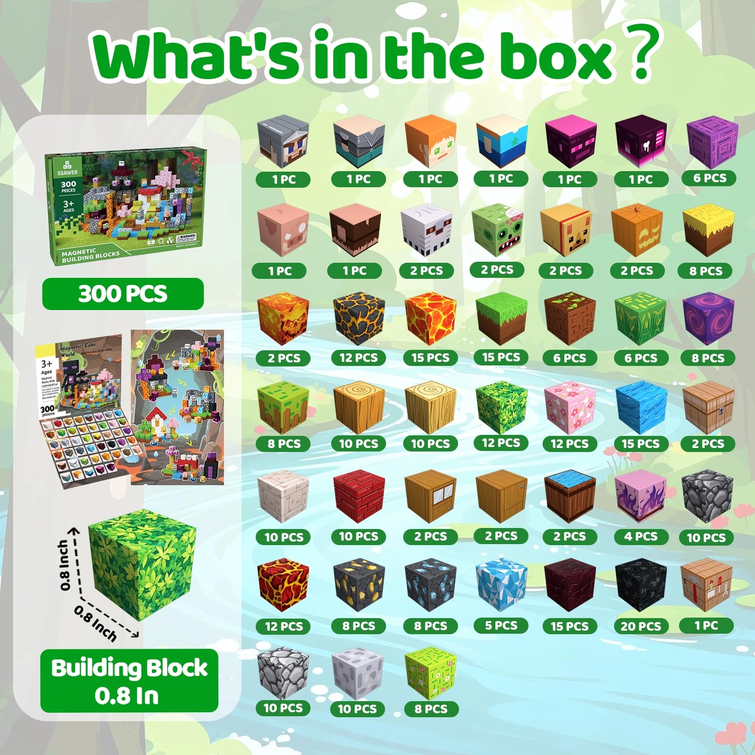 Magnetic Blocks - 300pcs Forest