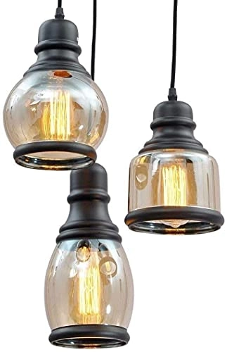 SM-501-3LP - 40Watts Chandelier Lantern Golden Antique