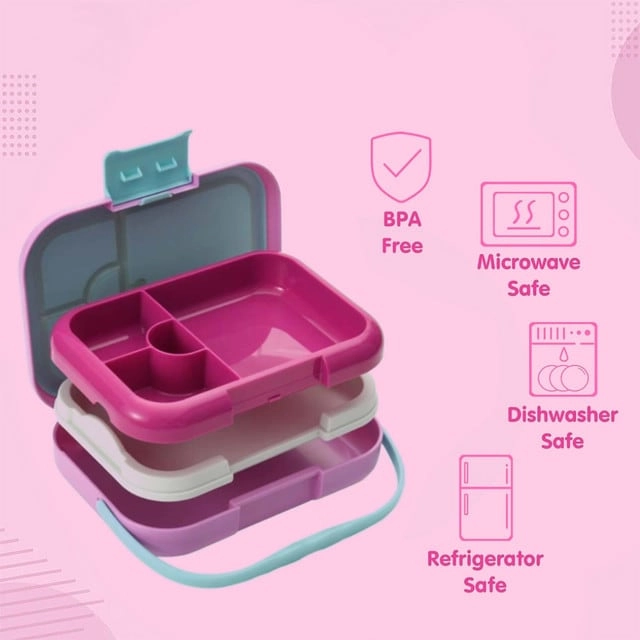 6 & 4 Convertible Bento Lunch Box - Butterfly Purple