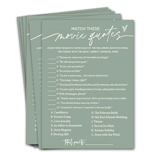 Bridal Shower Games Cards - Adult 25