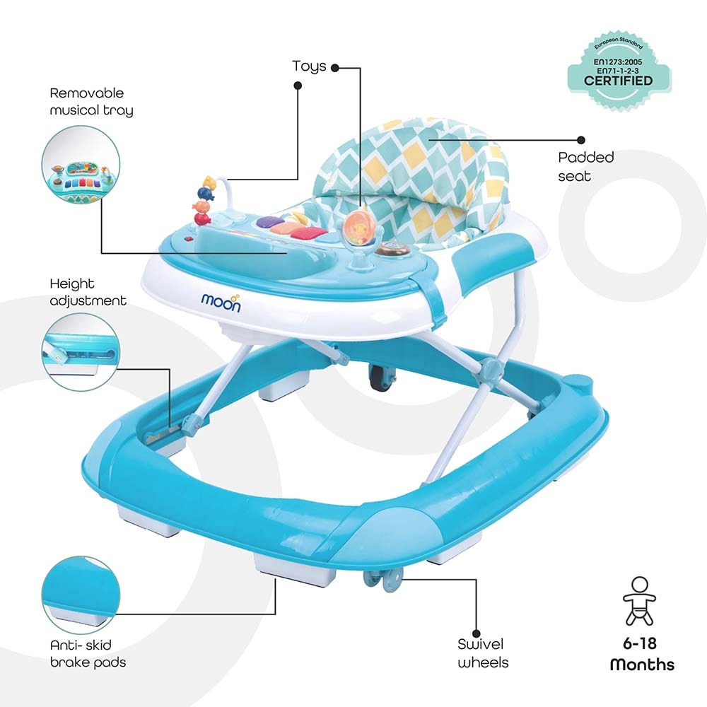 Baby Push Activity Walker - Blue 6 months & above