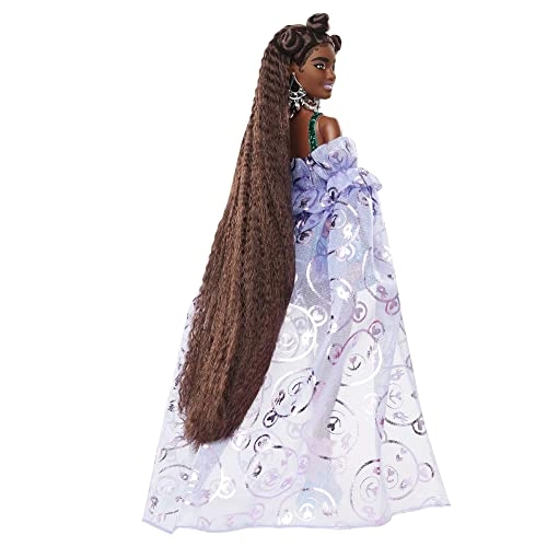 Barbie Extra Fancy - Teddy-Print Gown Teddy Bear Pet Extra-Long Hair Ages 3+