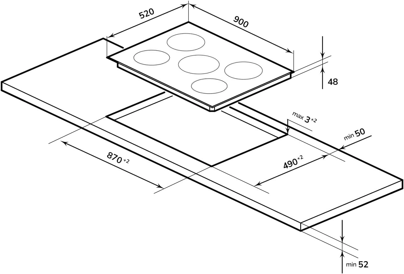 MEH904BL Electric hob