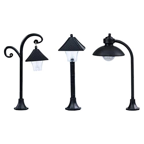 TDMKT Mini Street Lamps - 3pcs Black 15 x 8.9 x 5cm