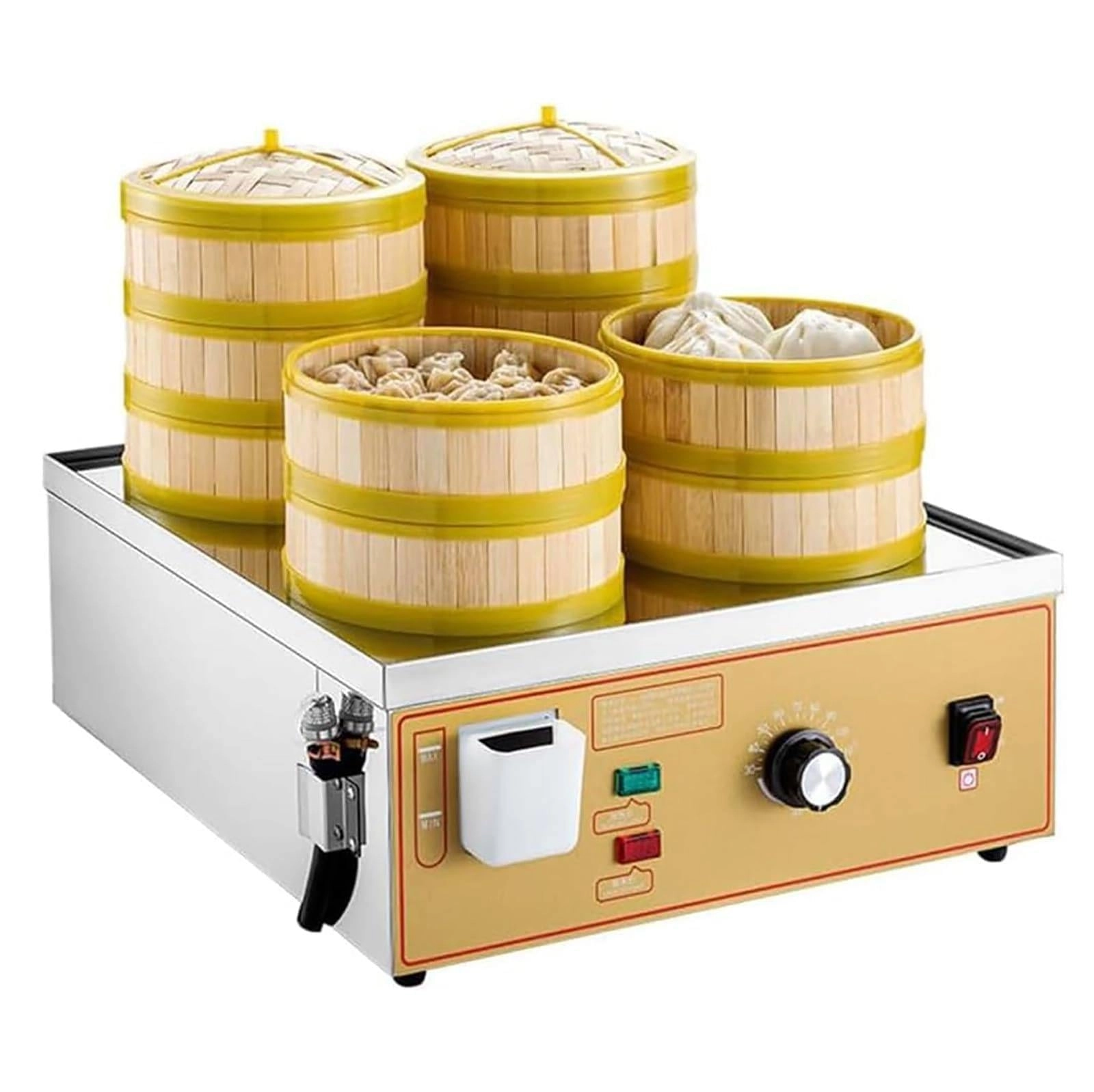 WJWWR Commercial Electric Steamer - Four-Hole 30-110℃ Stainless Steel