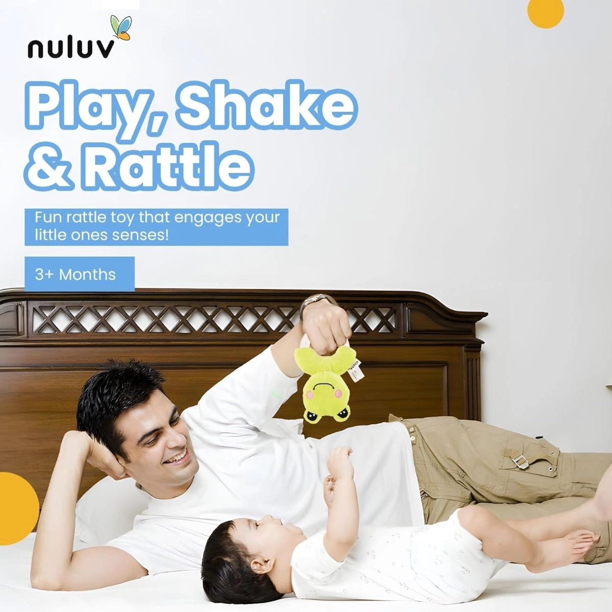 Playtime Frog Ring Rattle - Suitable For 0 to 12 Years soft fabric