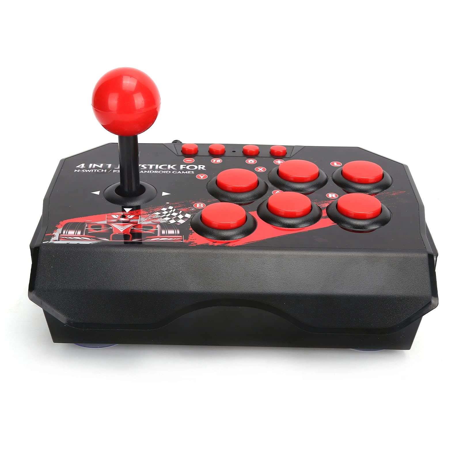 Generic Switch/PC/PS3/Android Arcade Fight Stick - Black and Red