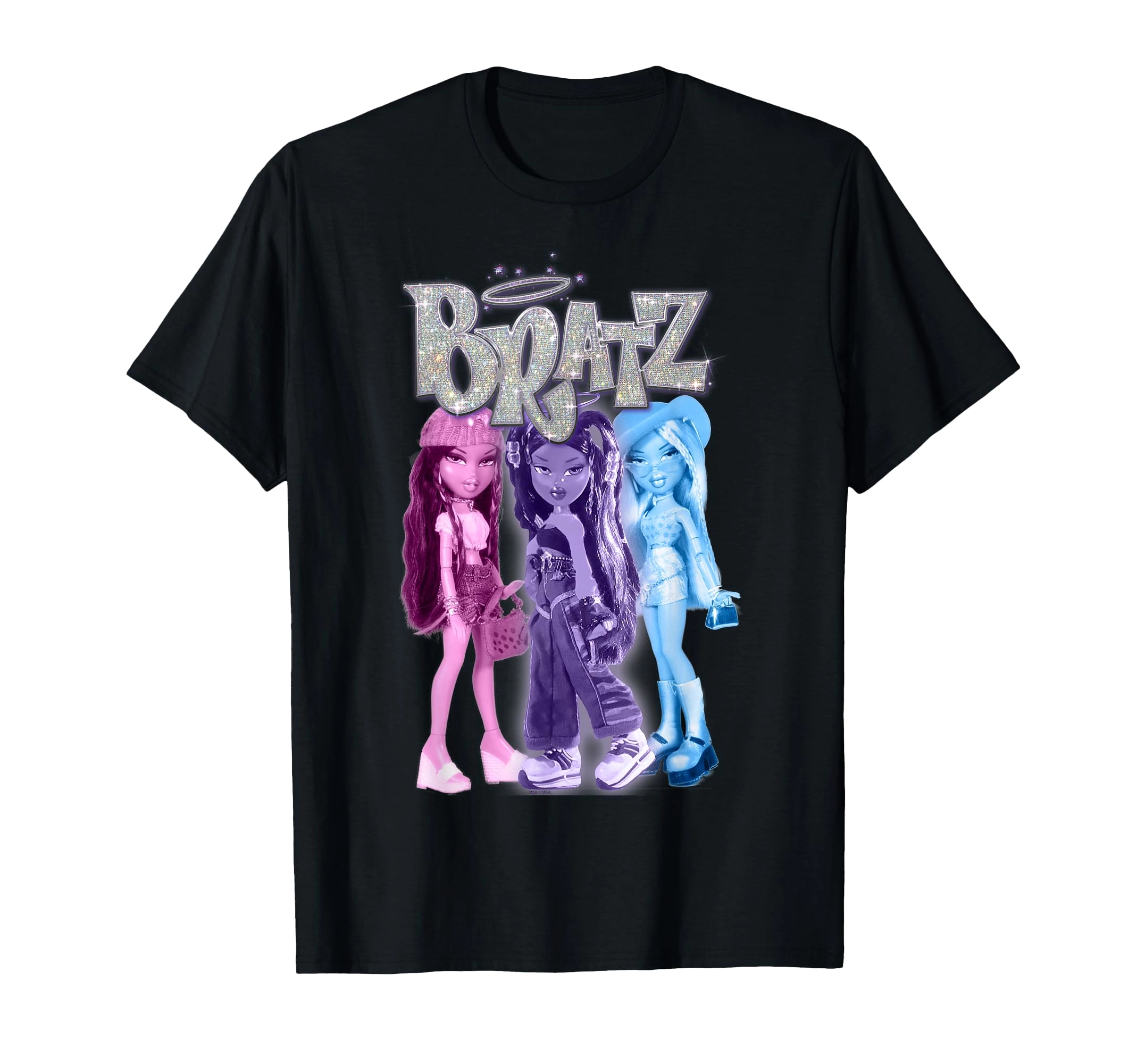 Bratz Doll Portrait T-Shirt - Pink Purple Blue Photo Group