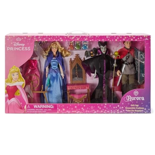 Aurora Doll Gift Set - Sleeping Beauty Play Set Prince Phillip & Maleficent Ages 3+