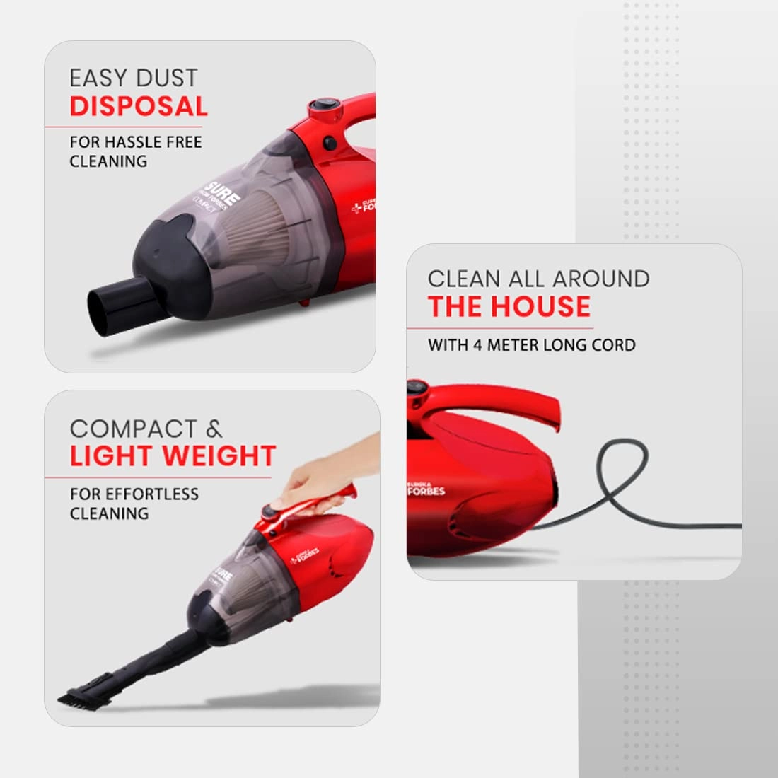 Compact - 700W Powerful Suction Washable HEPA Filter