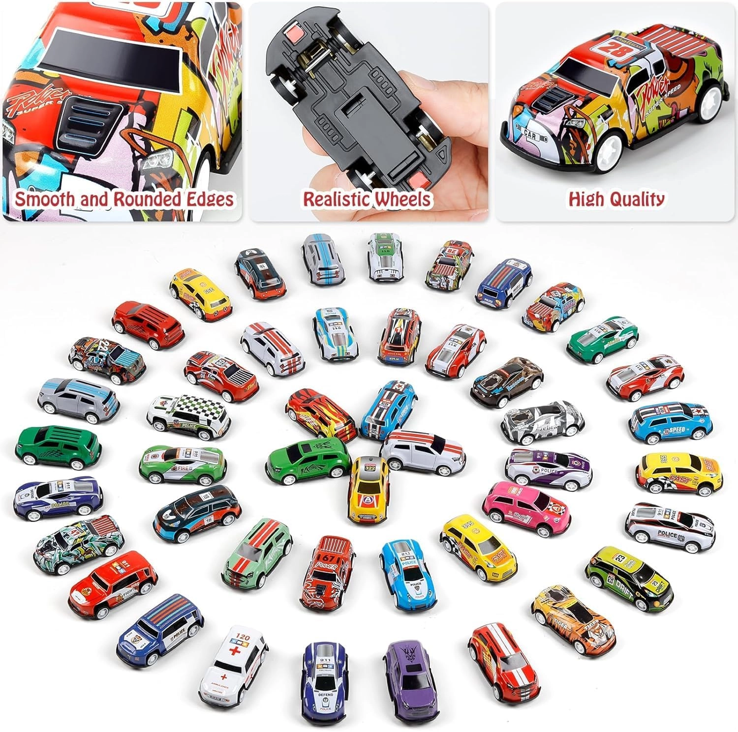 Pull Back Car Container Set - 1:64 24pcs