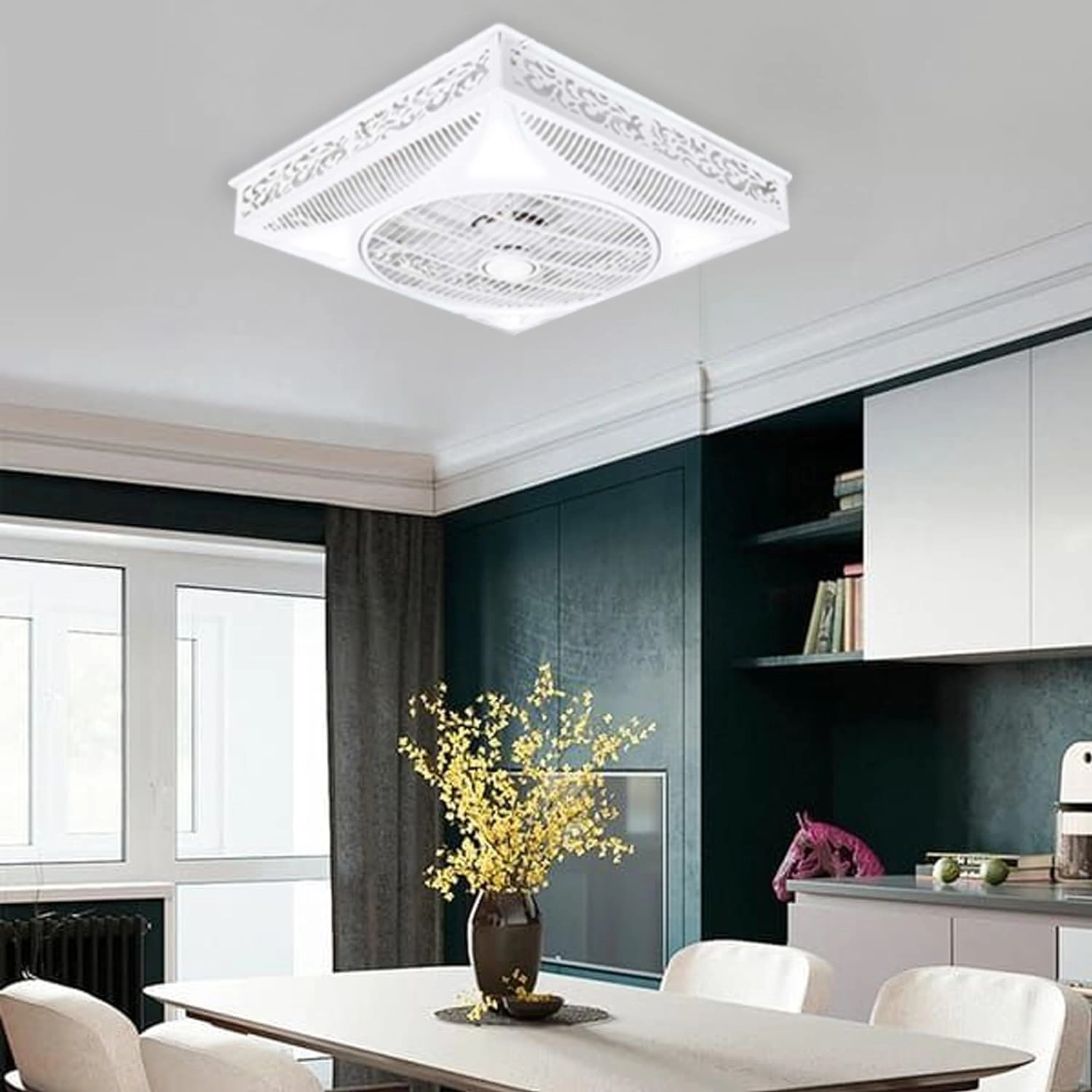Modern LED Ceiling Fan - 14 Inch 90W Remote Control