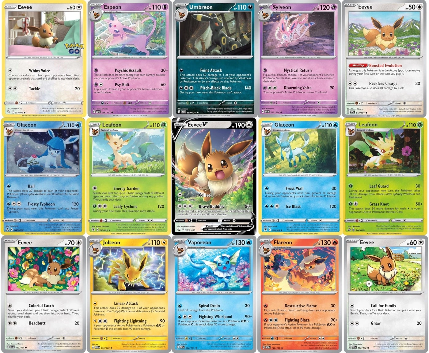 Pokmon Eevee Card - 5pcs Bundle