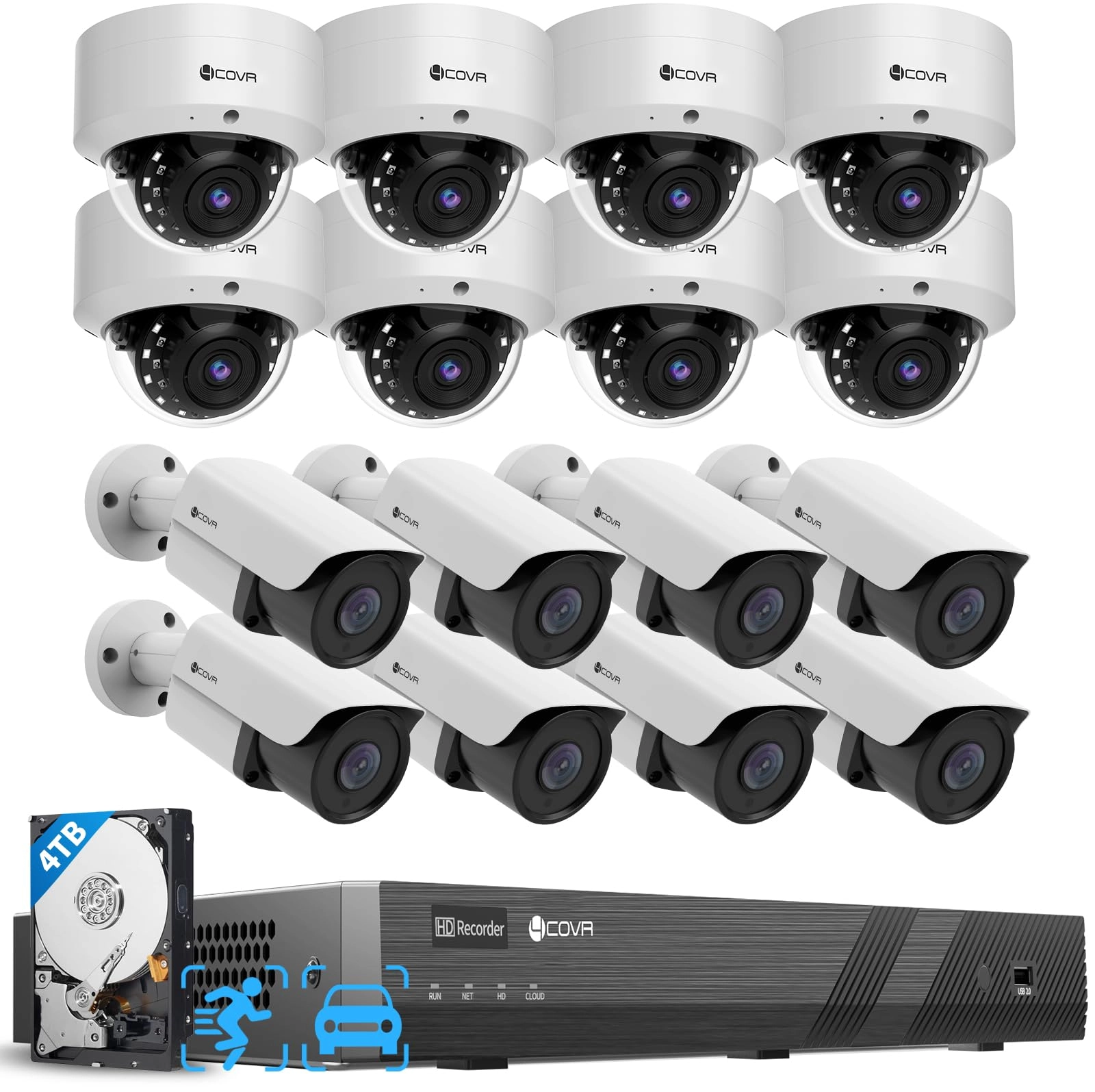 16 Channel PoE Security Camera System - 16 cameras 5MP