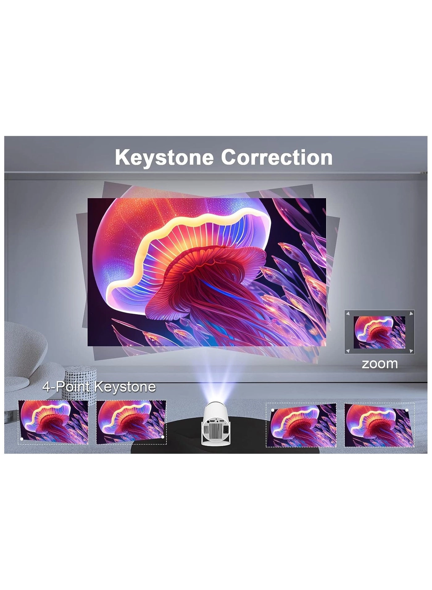 Smart Mini Projector - 5G WiFi 4K Support 360° Premium Sound