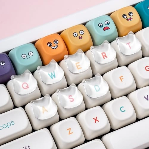 Transparent Glass Long Nail Keyboard Caps