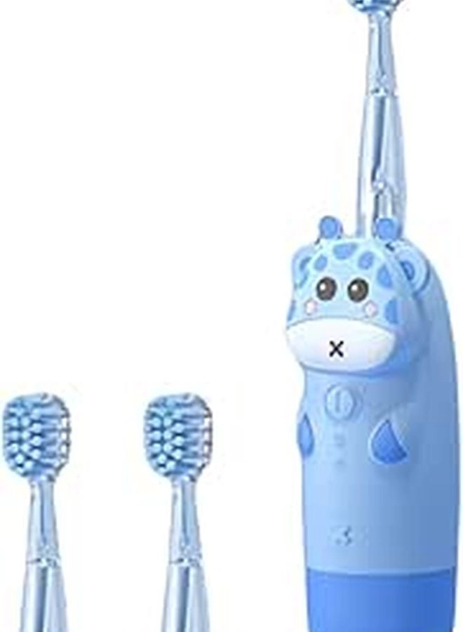 Electric Toothbrush - USB Rechargeable 4 Pink Deer Handles 2 Replacement Heads Set