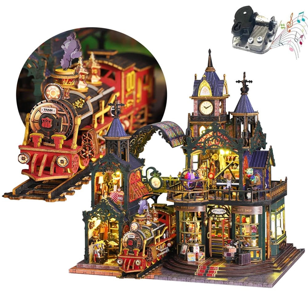 Miniature Dollhouse Kit - Mechanical Aesthetic Design 27.48 x 22.48 x 29.18 cm