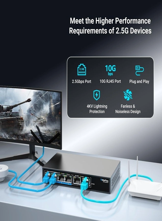 6 Port Unmanaged | 4X2.5G+2x10G RJ45 6-ports
