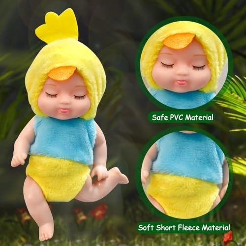 Reborn Baby Doll - 11cm PVC + plush Pack of 6