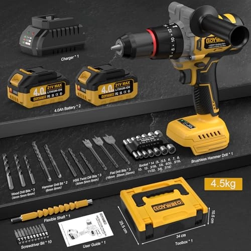 Cordless Hammer Drill - two 4000 mAh