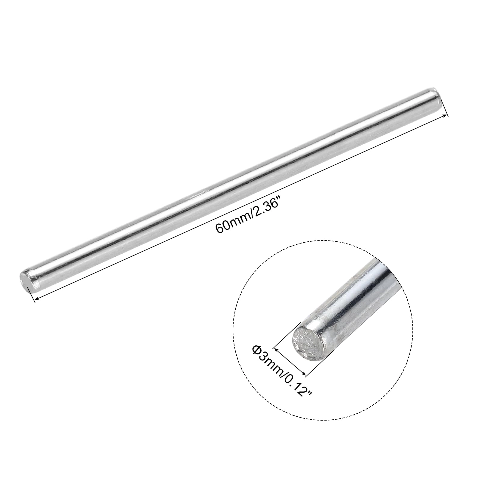 Round Rod Axles - 3mm x 60mm 30pcs